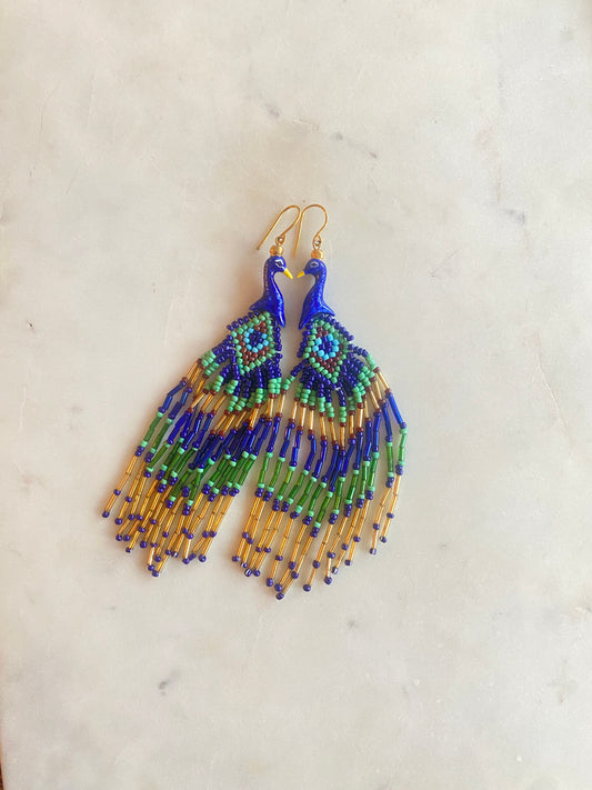 Peacock earrings