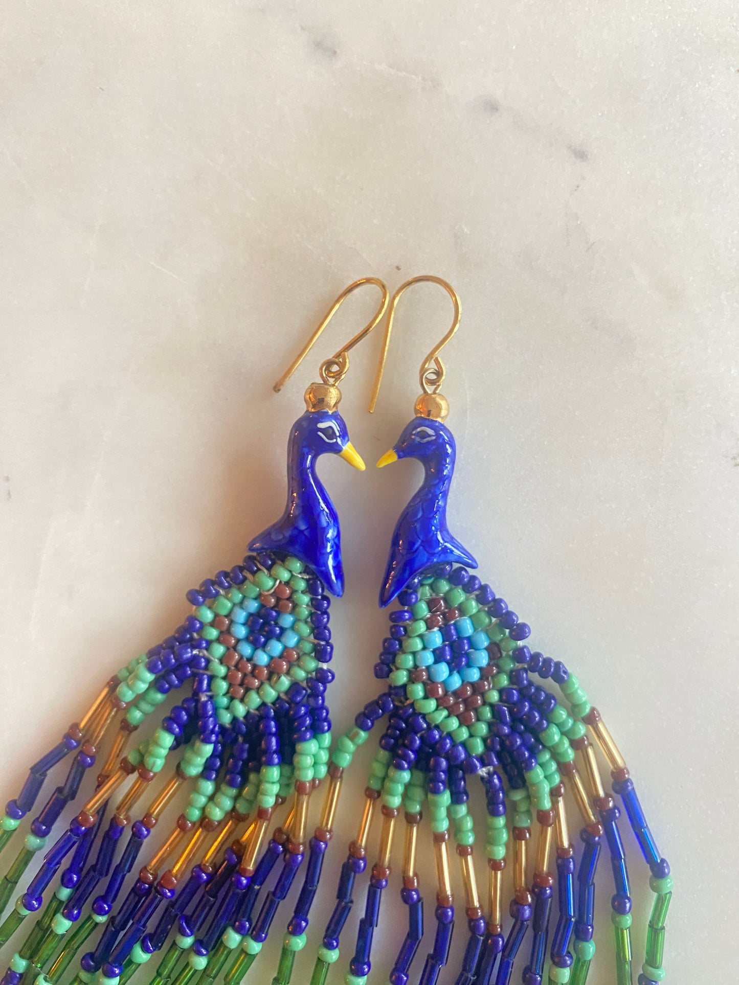 Peacock earrings