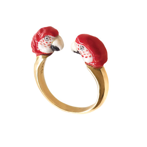 Bague face to face red parrot_VENTE D'ARCHIVES
