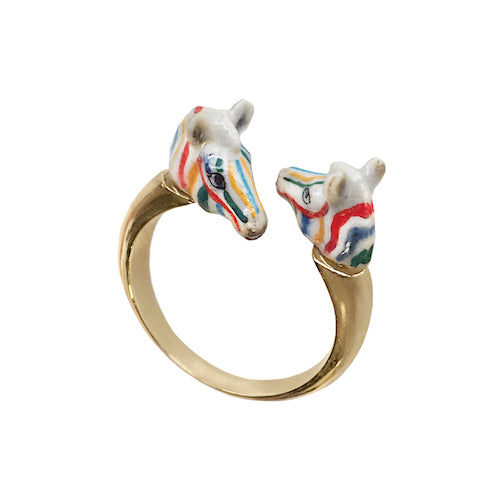 Bague face to face colourful  zebra_VENTE D'ARCHIVES