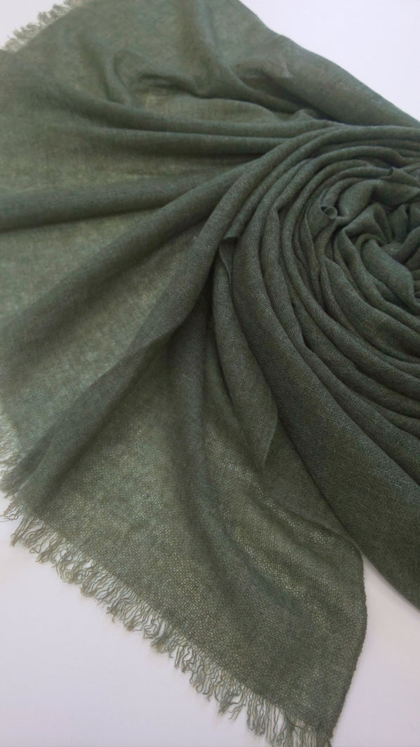 Loden Green Gauze Cashmere Scarf