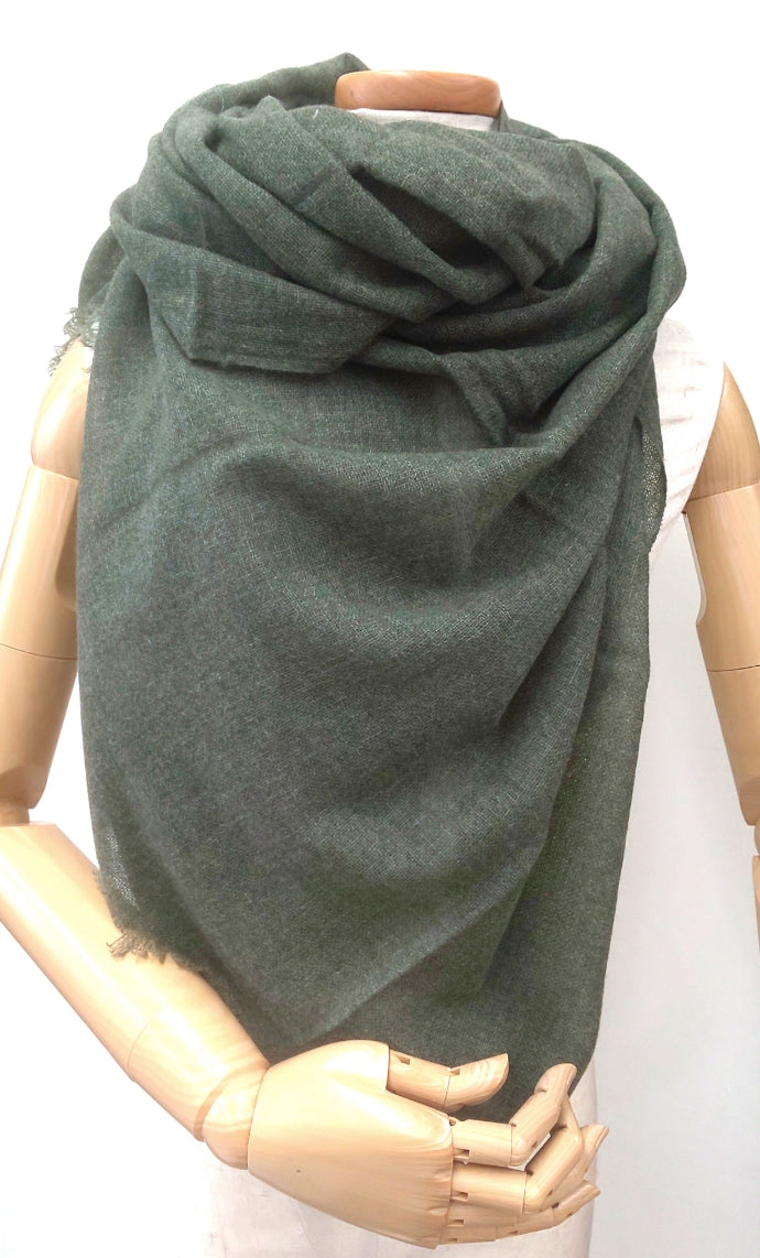 Loden Green Gauze Cashmere Scarf