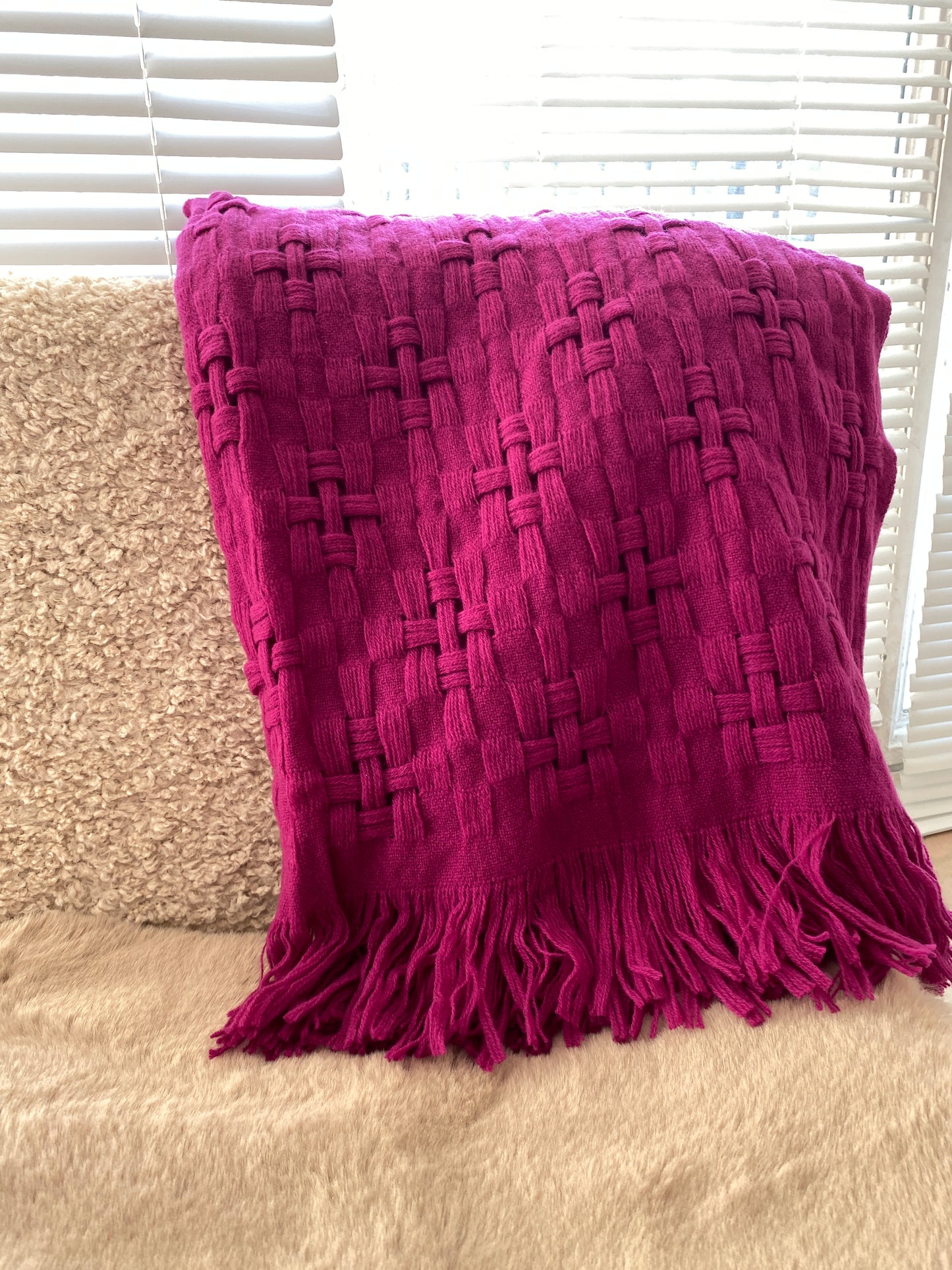 Écharpe japonaise en laine Purple Wine