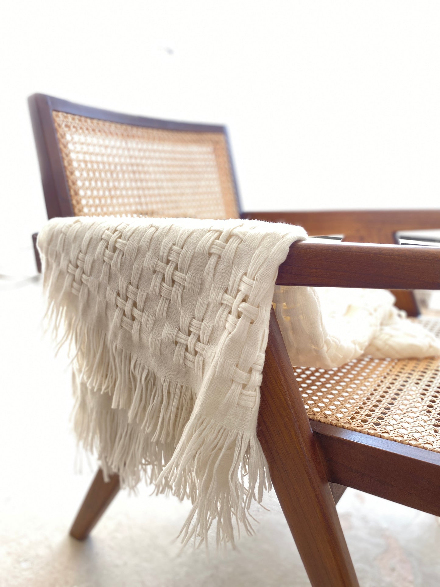 Écharpe japonaise en laine Winter White