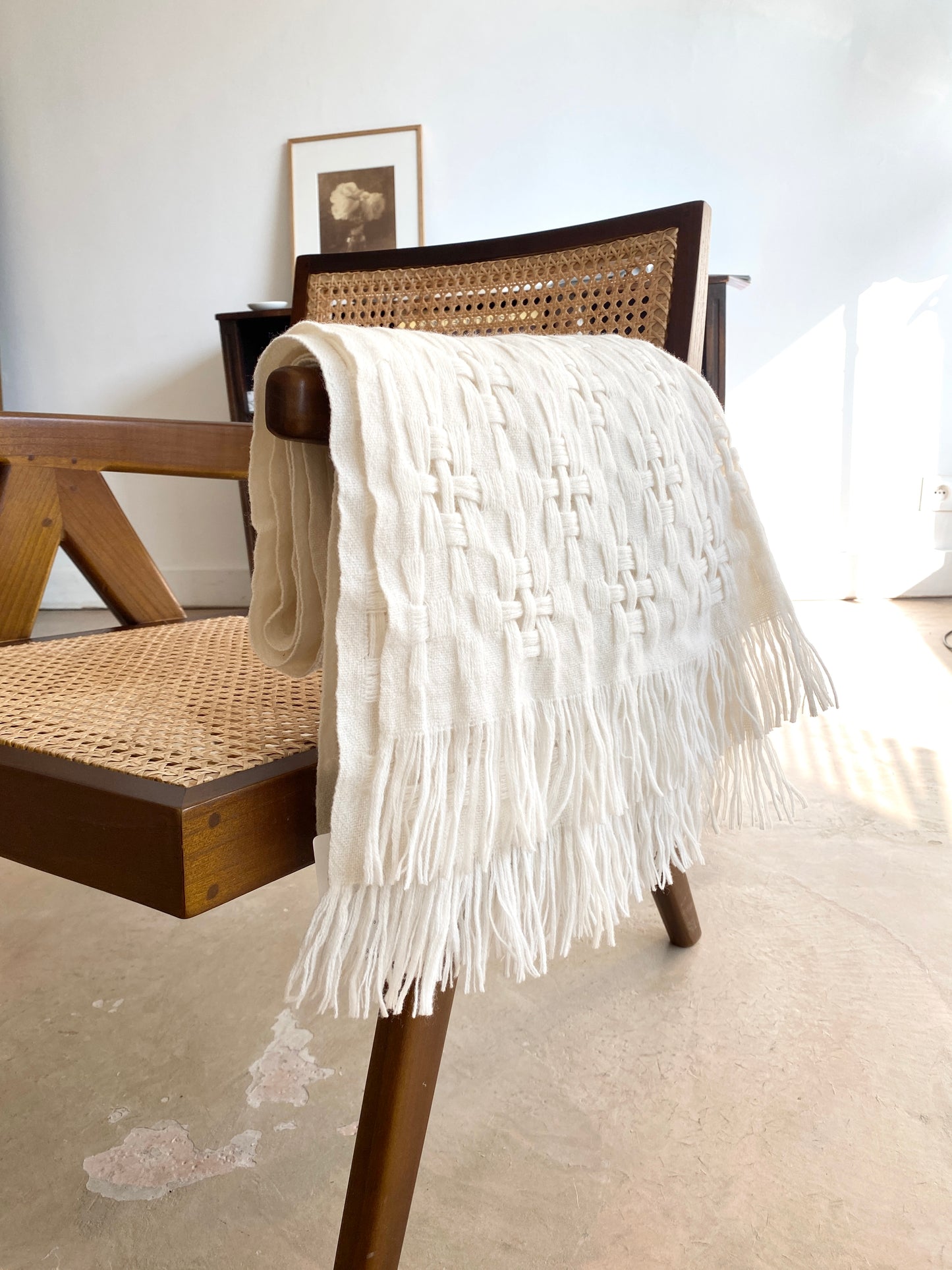 Écharpe japonaise en laine Winter White