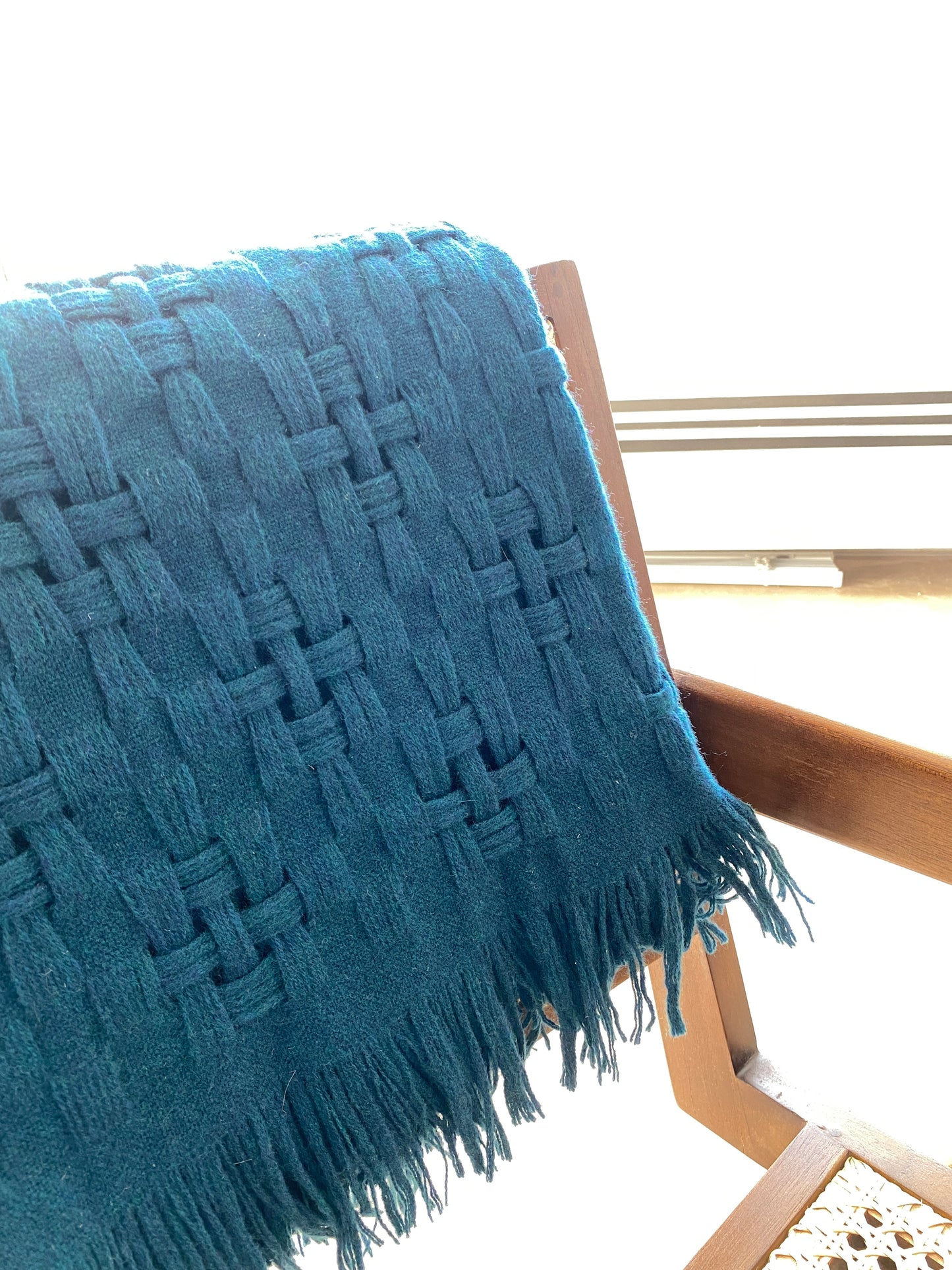 Écharpe japonaise en laine Deep Teal VENTE D'ARCHIVES