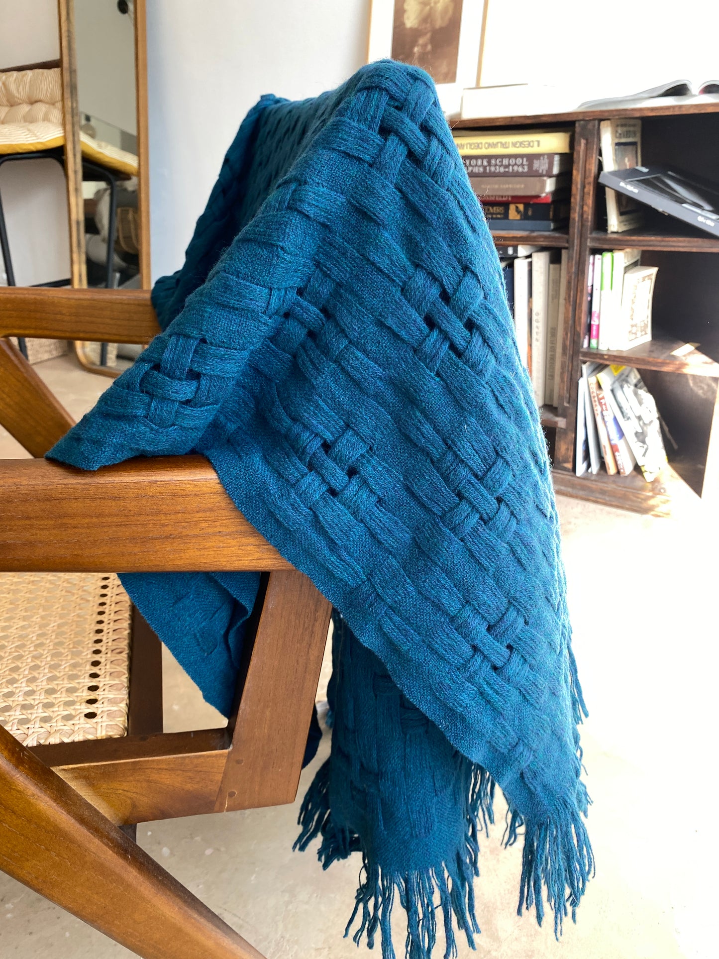 Écharpe japonaise en laine Deep Teal VENTE D'ARCHIVES