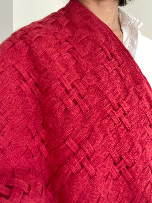 Écharpe japonaise en laine Rococo Red