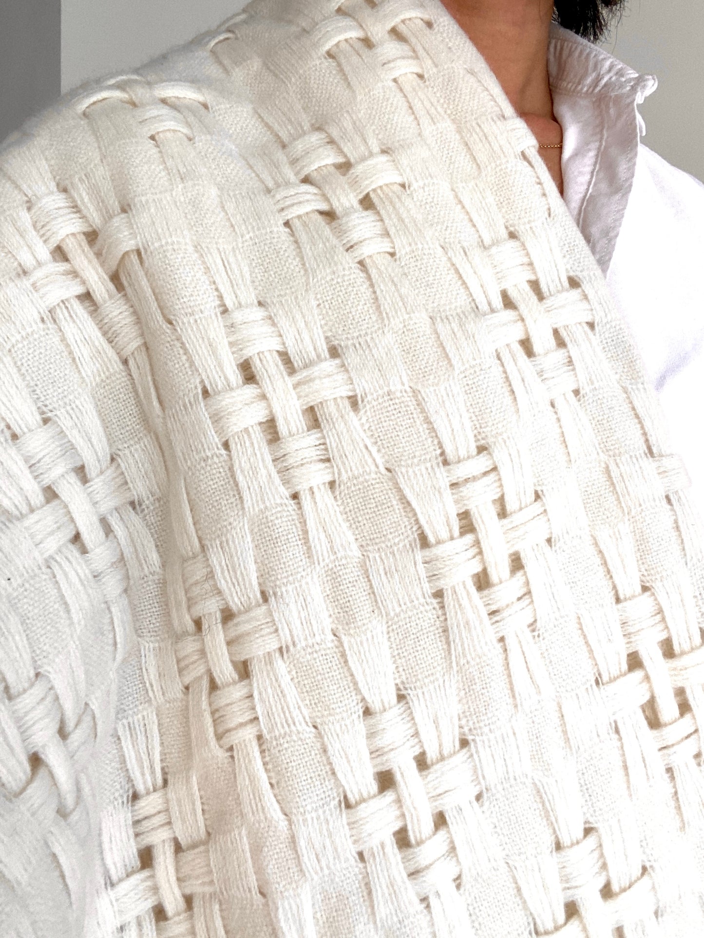 Écharpe japonaise en laine Winter White