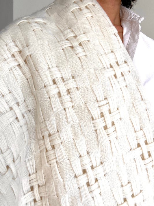 Écharpe japonaise en laine Winter White