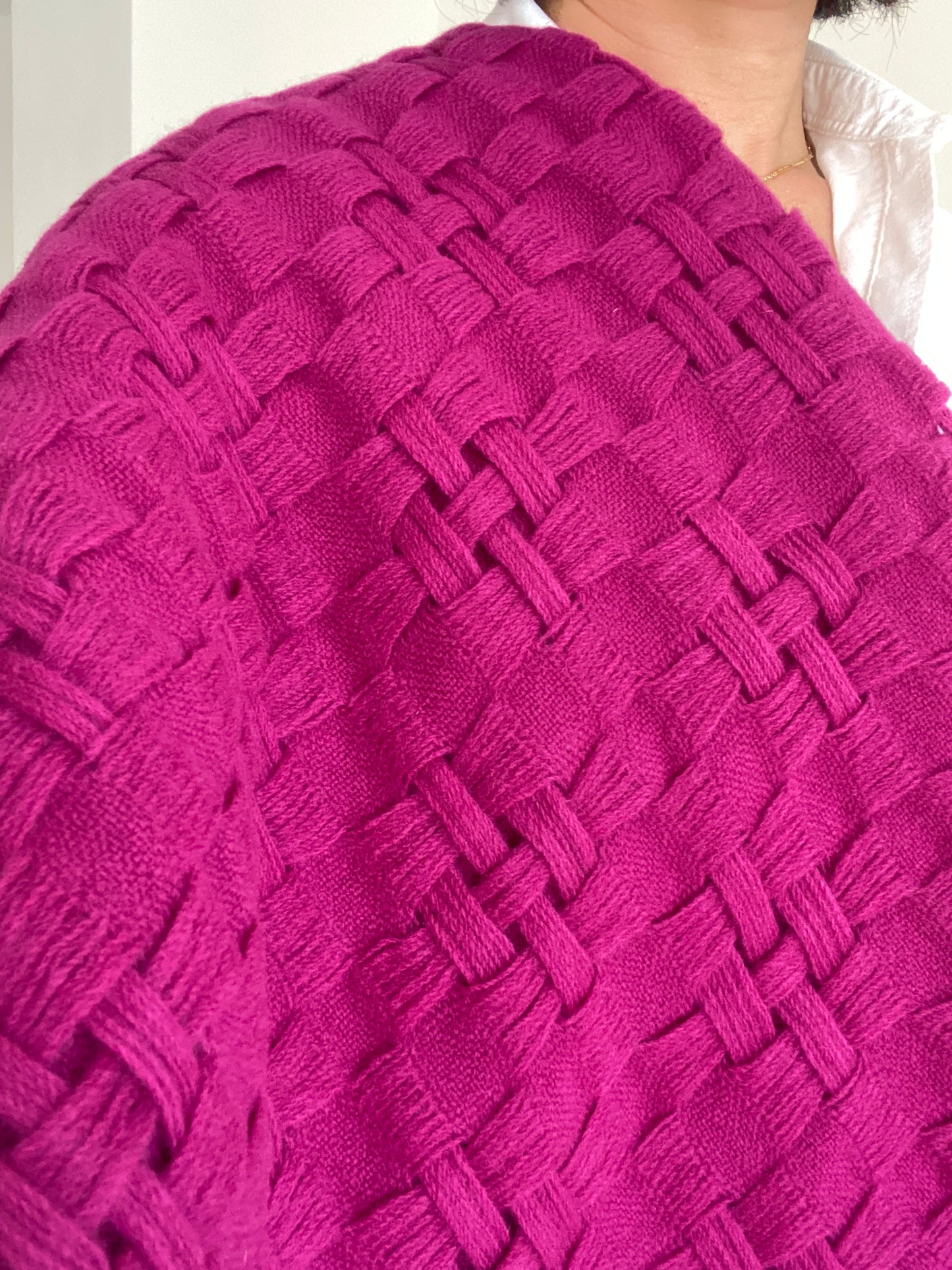 Écharpe japonaise en laine Purple Wine