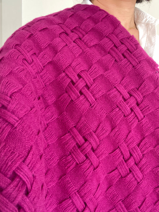 Écharpe japonaise en laine Purple Wine