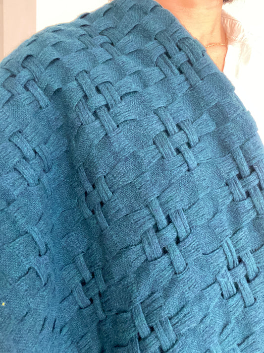 Écharpe japonaise en laine Deep Teal VENTE D'ARCHIVES