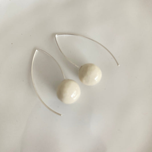 Morello cherry earrings White