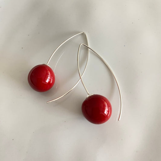 Boucles d'oreilles griotte Rouge (red)