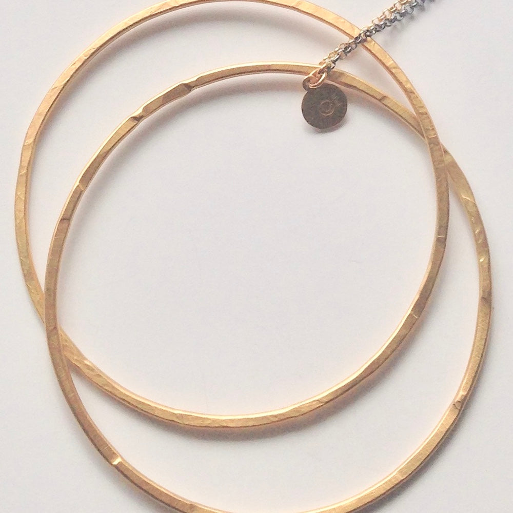 Twin 'XXL' necklace Gold plated + ruthenium