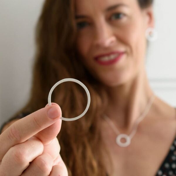 La Cala 'M' short necklace with a gold-plated silver + ruthenium chain