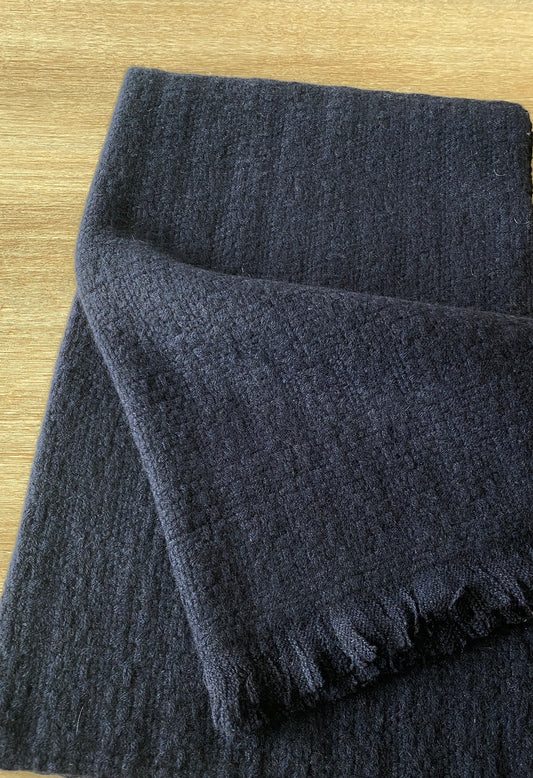 スーパーソフト カシミア ロング レクタングル スカーフ - ダークネイビー