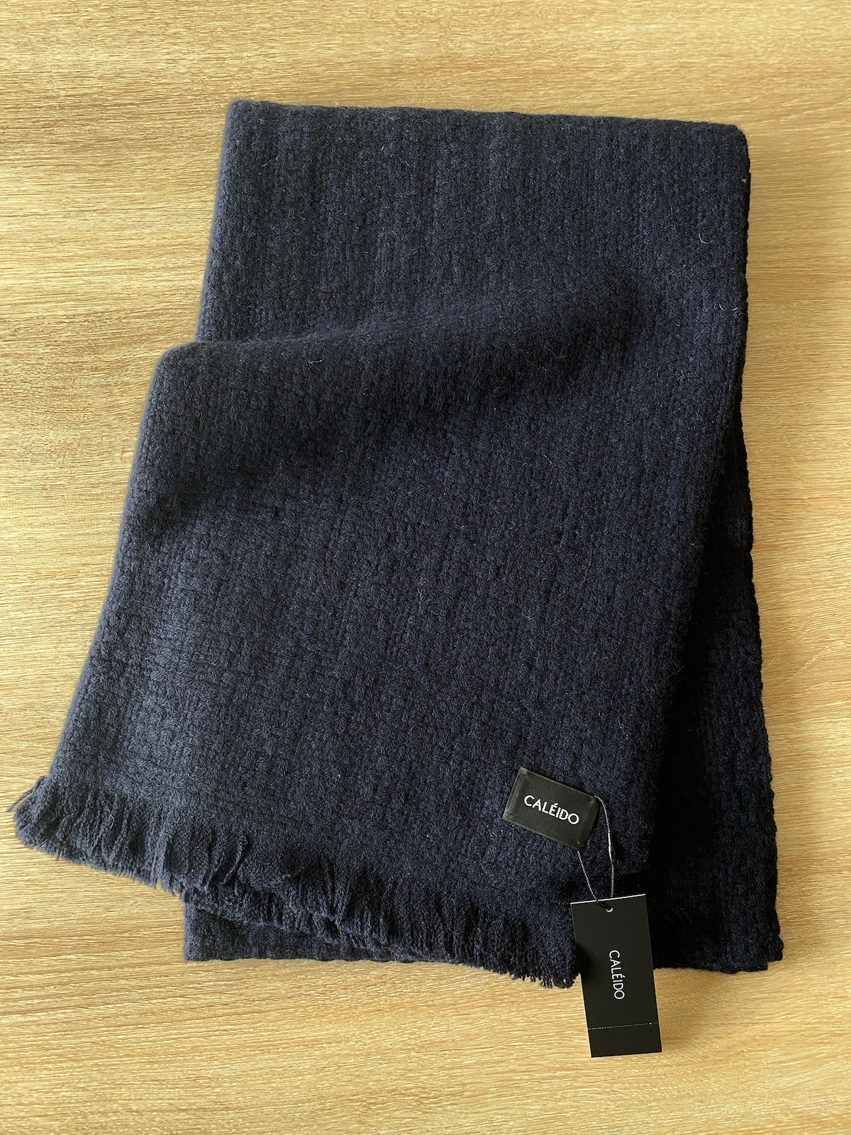 スーパーソフト カシミア ロング レクタングル スカーフ - ダークネイビー