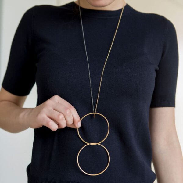 Twin 'XXL' necklace Gold plated + ruthenium