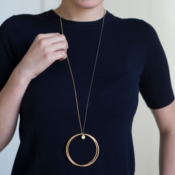 Twin 'XXL' necklace Gold plated + ruthenium