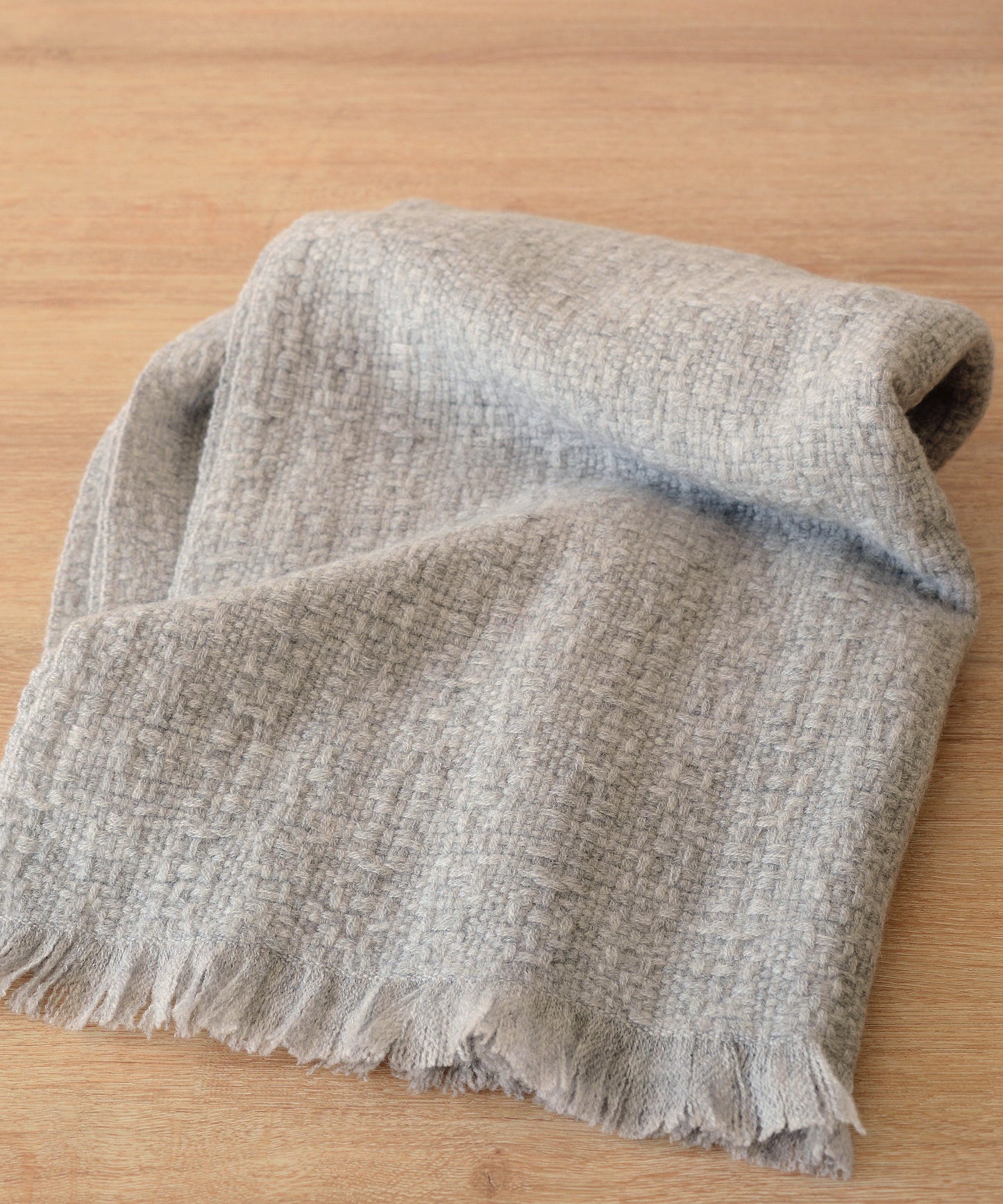 スーパーソフト カシミア レクタングル ロング スカーフ - ライトグレー - Silver Claud