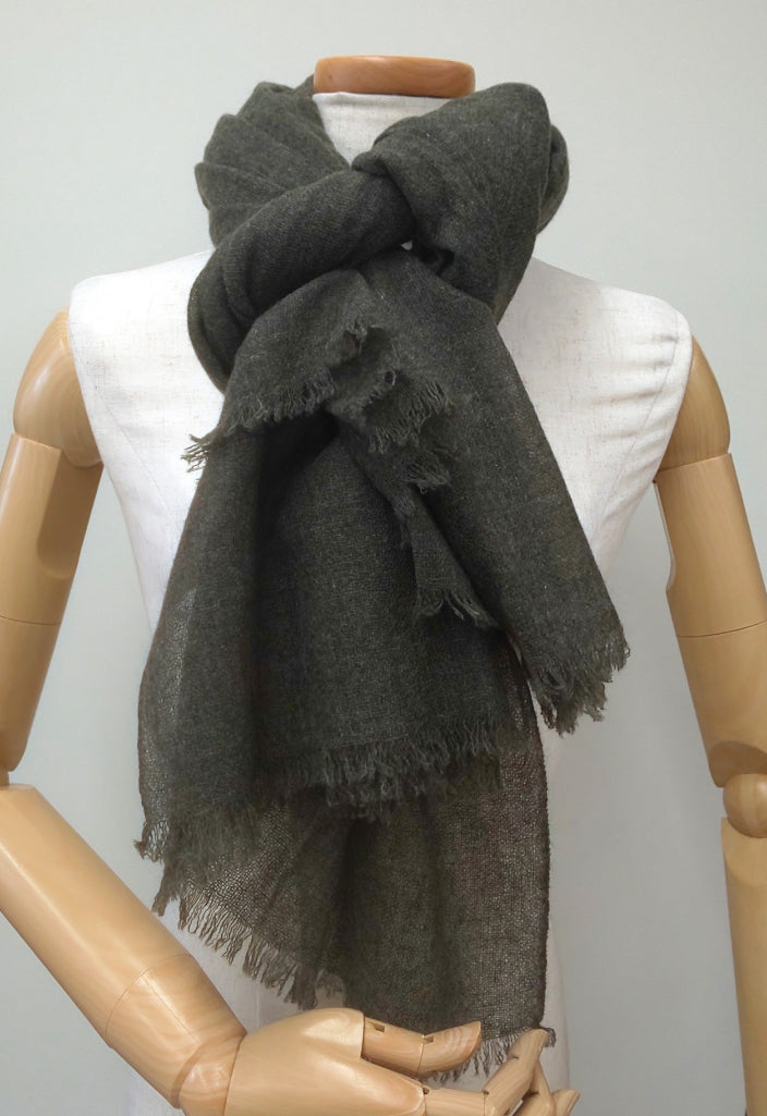 Capulet olive gauze cashmere scarf