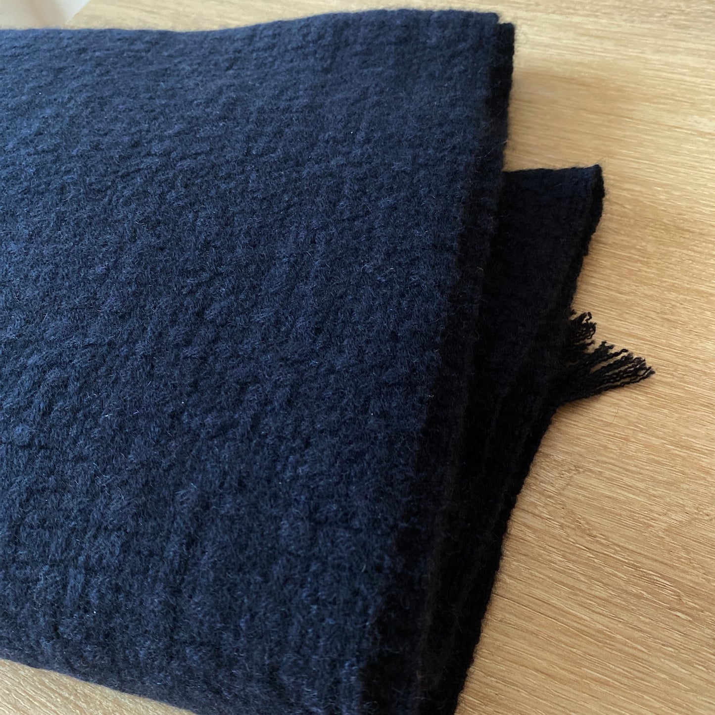 スーパーソフト カシミア ロング レクタングル スカーフ - ダークネイビー
