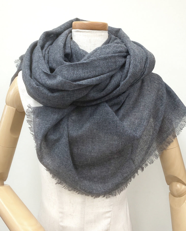 Écharpes en cachemire gaze Steel Gray