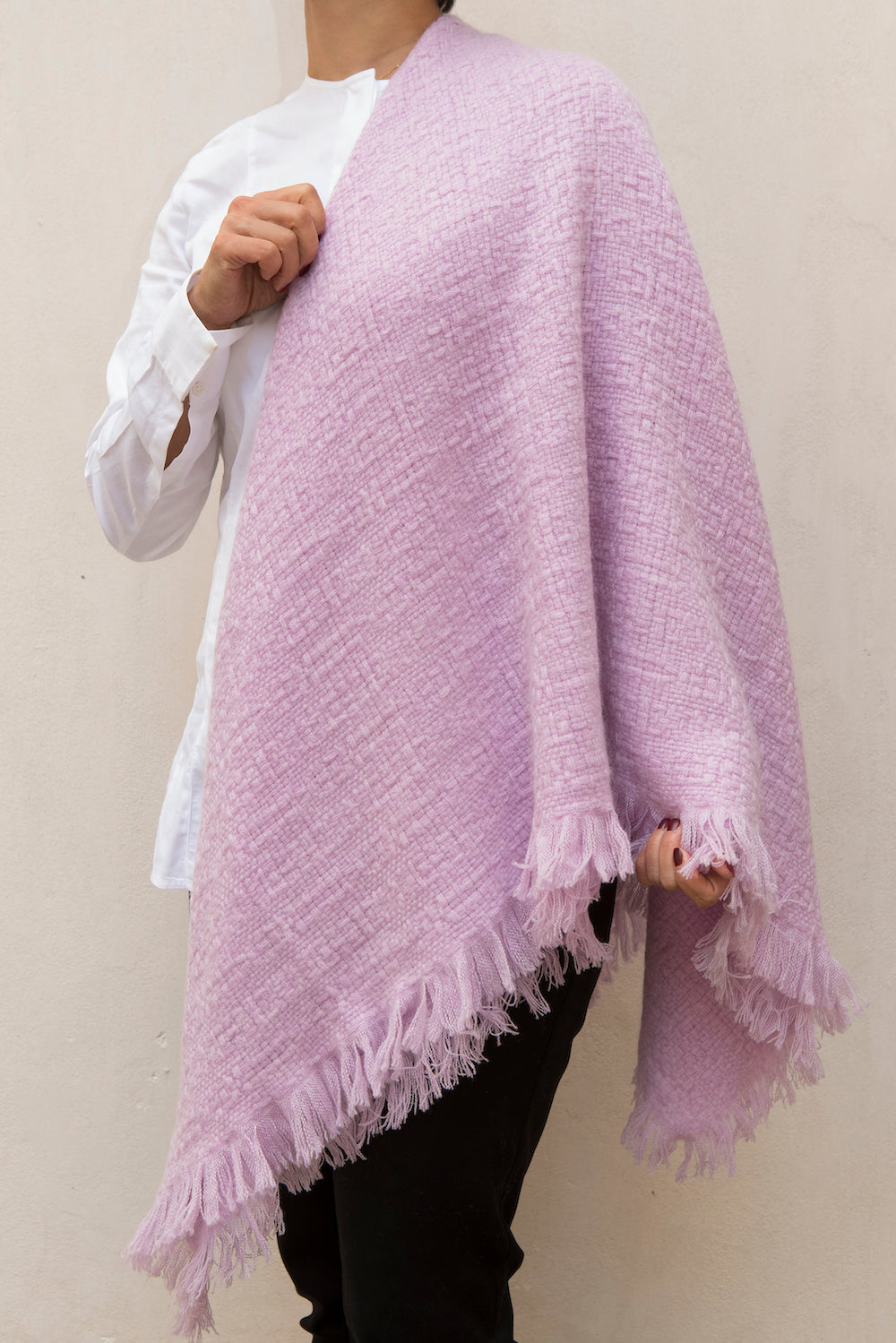 Écharpe carrée cachemire super doux Pink Lavender