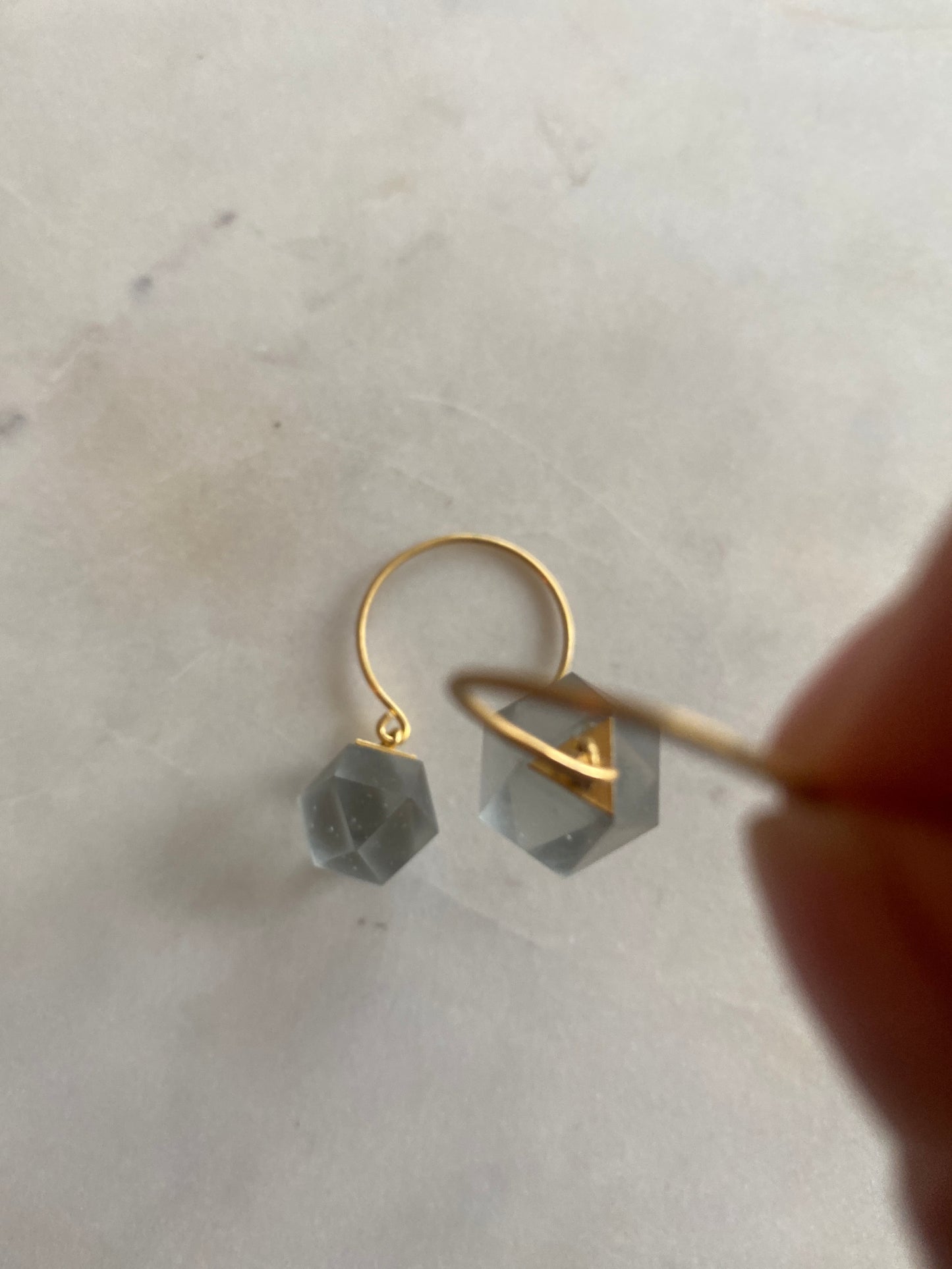 Earrings in glass