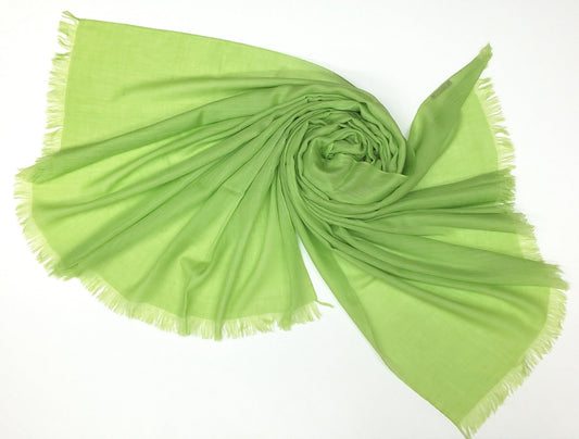 Cashmere silk scarf parrot green