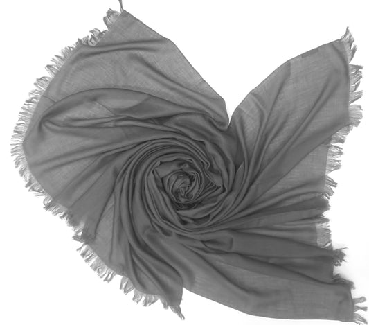 Cashmere silk scarf pewter gray
