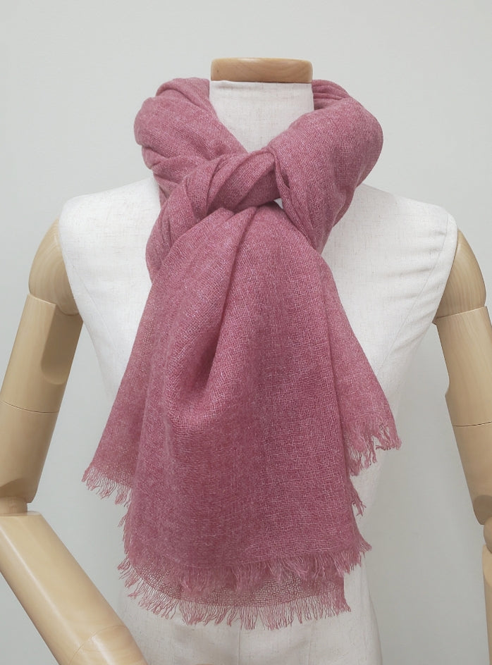 Faded pink gauze cashmere scarf