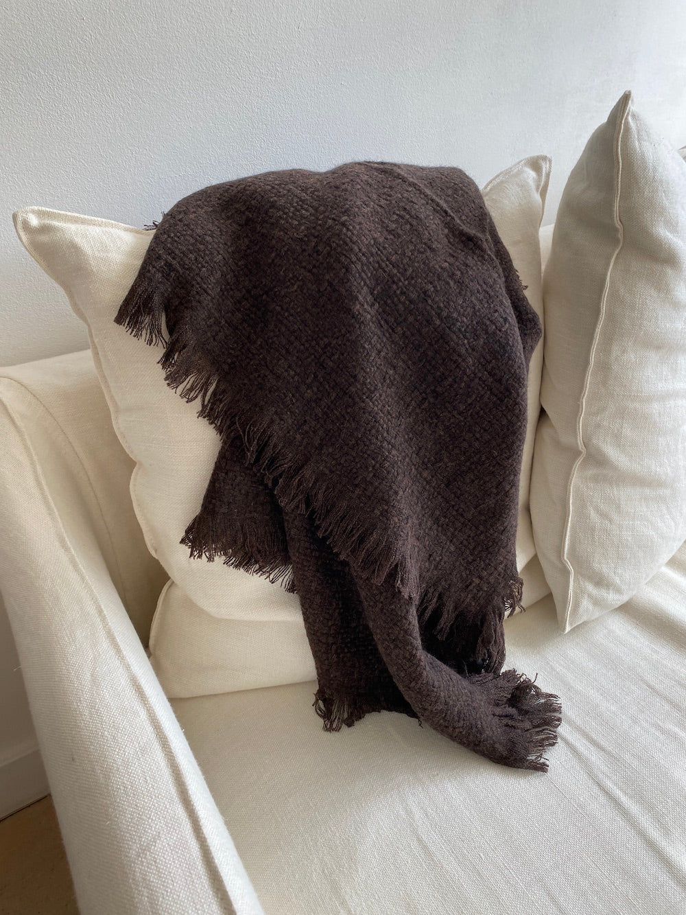 Super soft cashmere square scarf - Choco