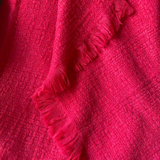 Super soft cashmere square scarf - Bright rose
