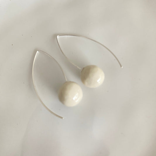 Morello cherry earrings White
