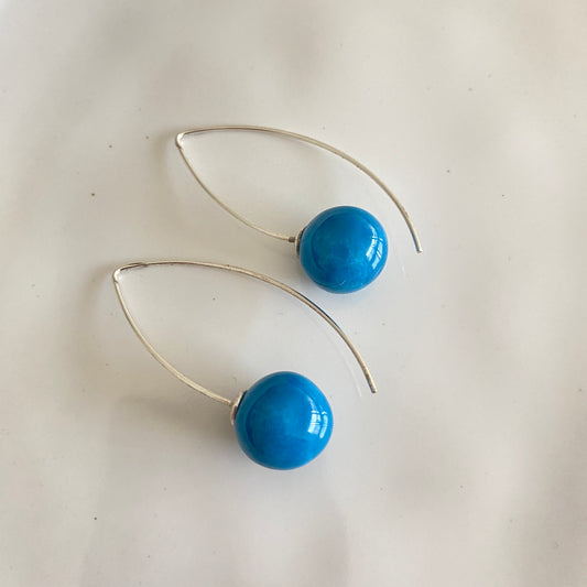 Turquoise blue griotte earrings