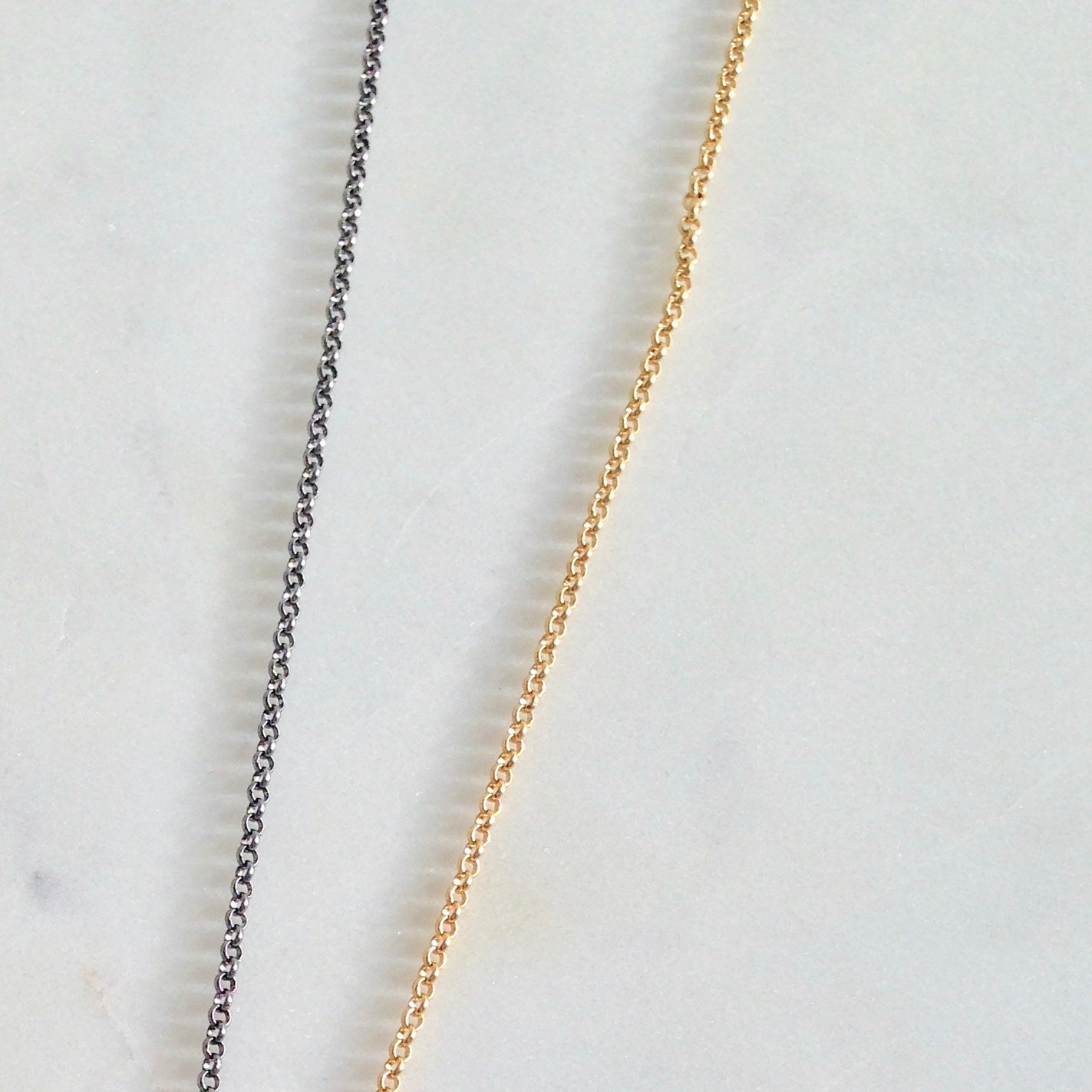 Twin 'XXL' necklace Gold plated + ruthenium