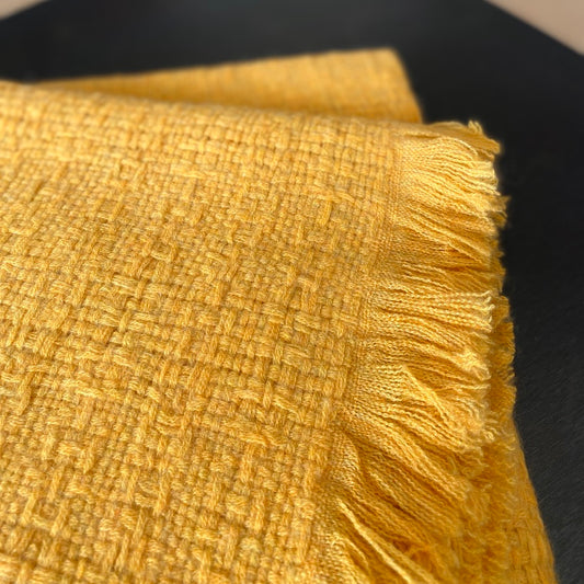 Super soft cashmere square scarf - mineral yellow